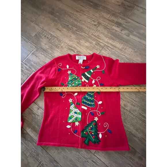 Vintage Tiara International Women's Christmas holiday Cardigan Sweater Size S - Picture 5 of 9